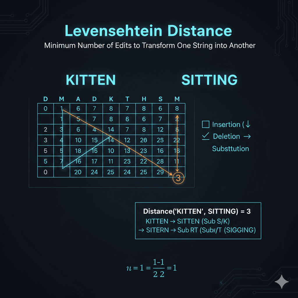Levenshtein algorithm edit distance cover image