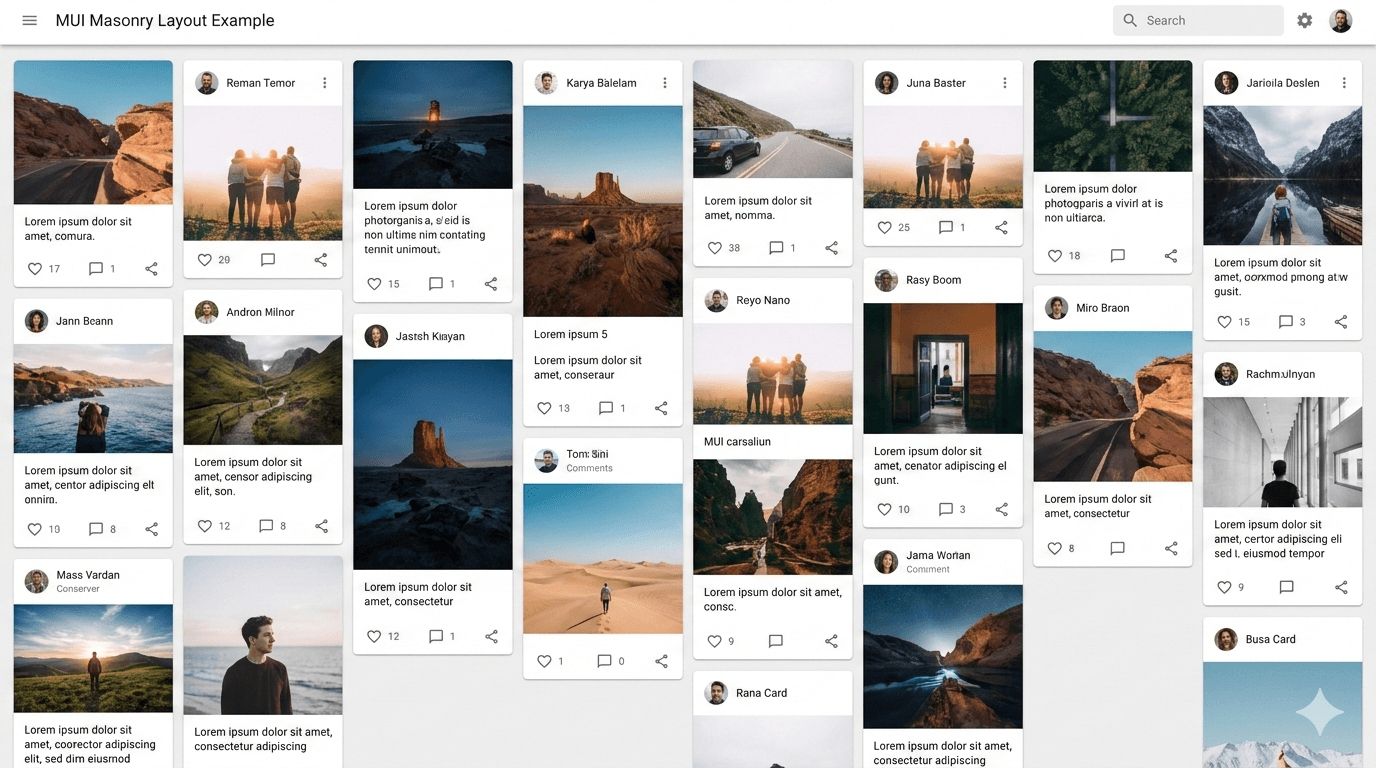 MUI Masonry dashboard layout guide cover image